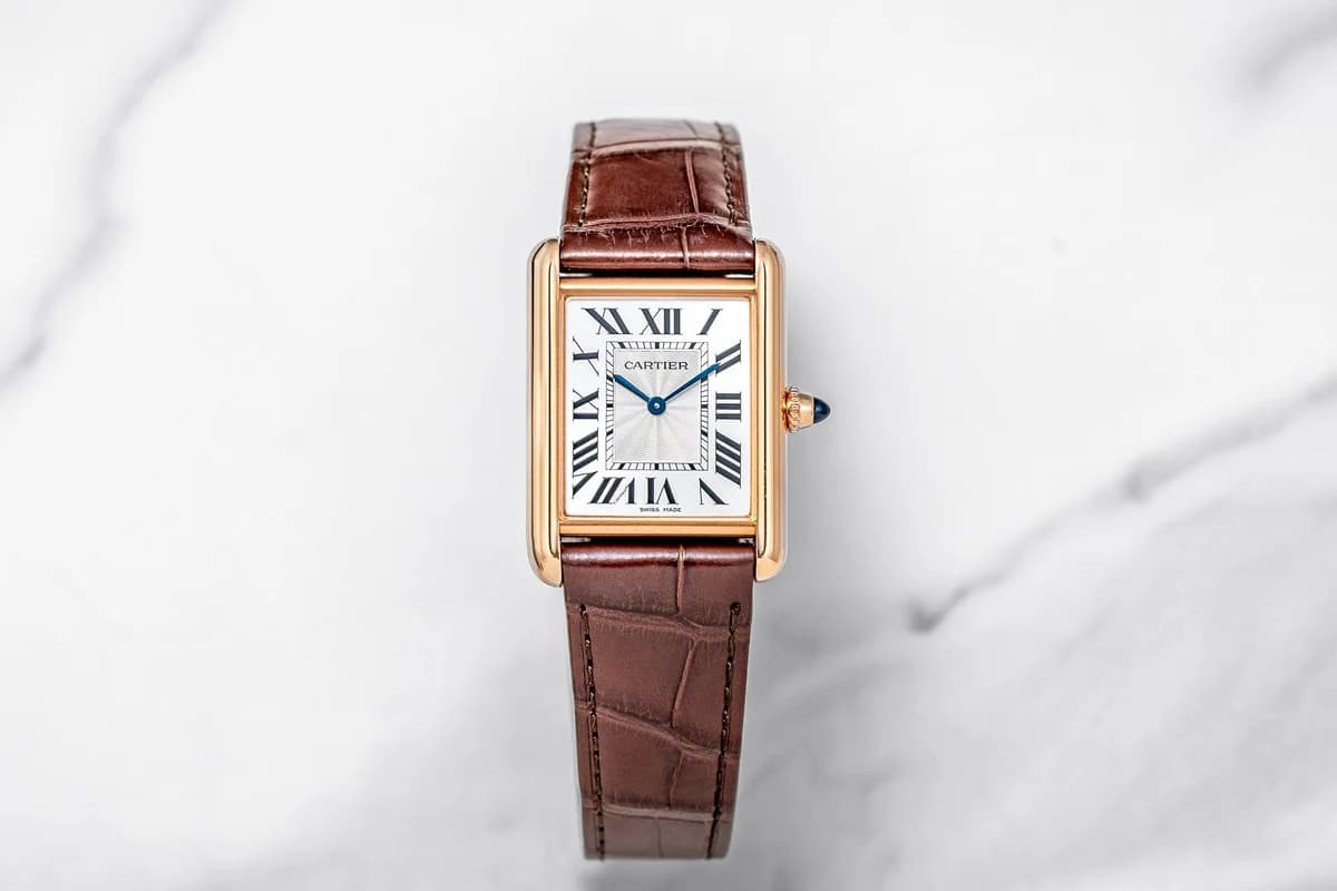 The Tank Louis in its natural habitat. A design that has defined rectangular watchmaking for over a century.