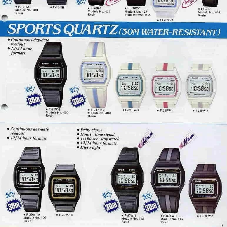 Casio F-87W & F-91W detail 6