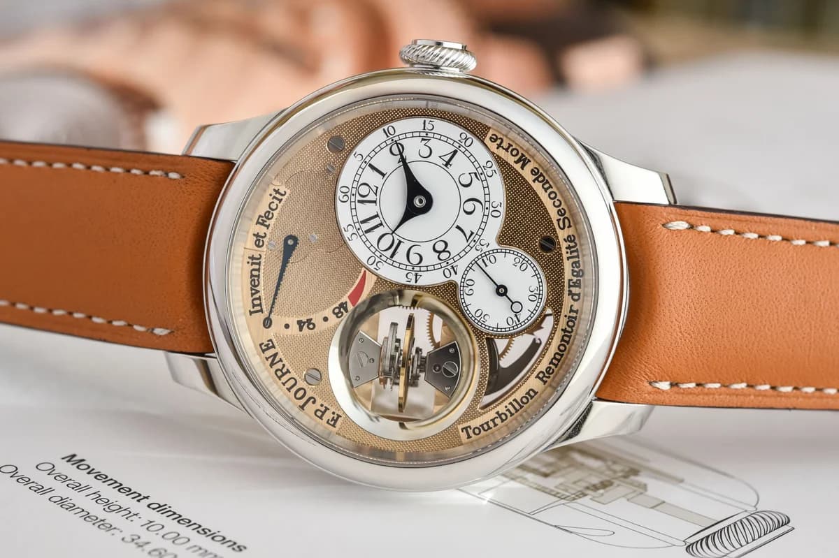 Caliber 1519 caseback showing the vertical tourbillon and rose gold movement architecture
