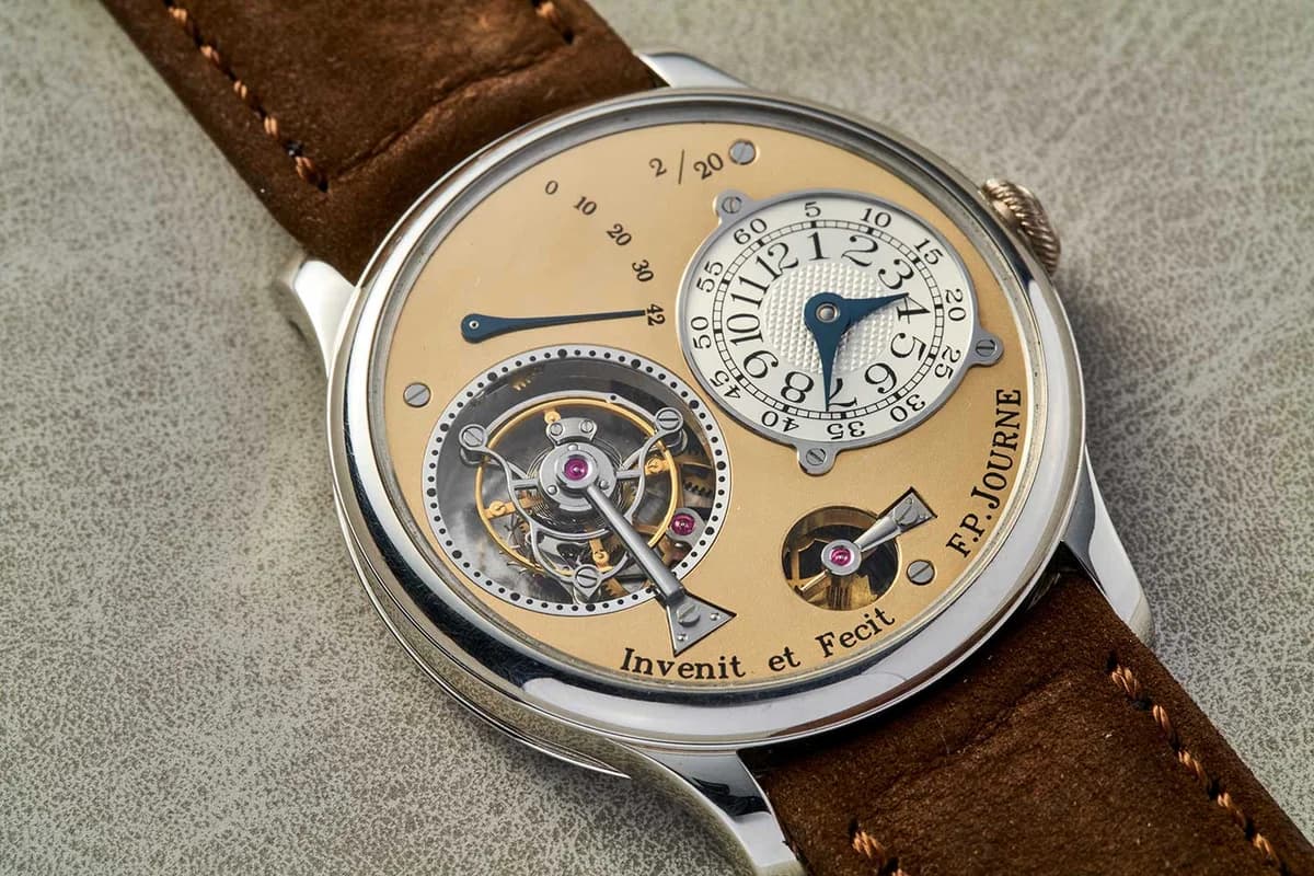 Tourbillon Souverain Reference TN in platinum with gold guilloche dial, Caliber 1403 with remontoire d'egalite and dead seconds