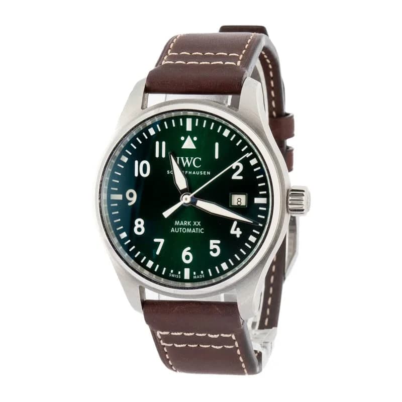 IWC Pilot Mark XX Green Dial detail 4