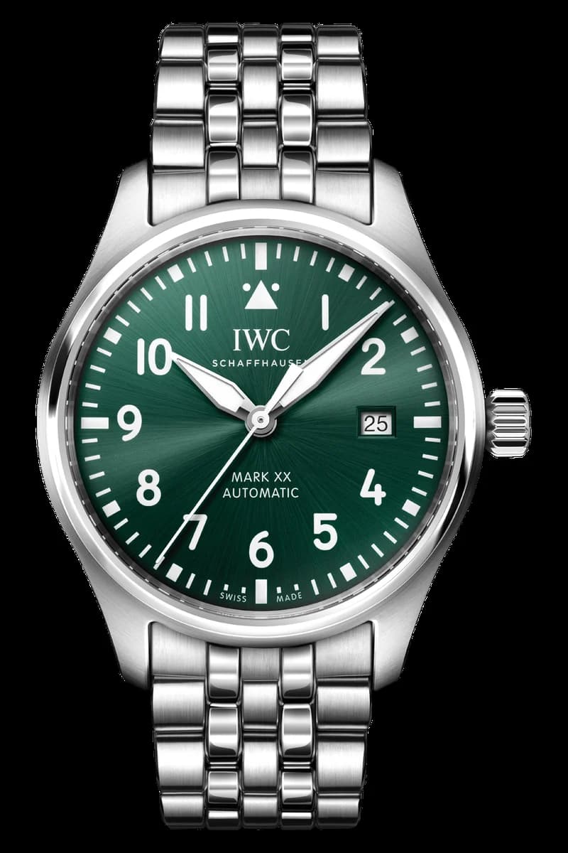 IWC Pilot Mark XX Green Dial detail 3