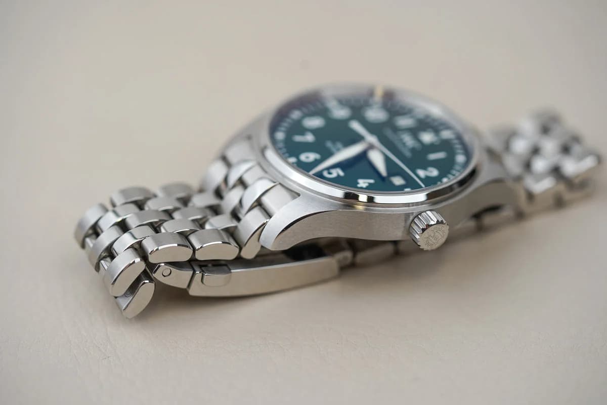 IWC Pilot Mark XX Green Dial detail 5