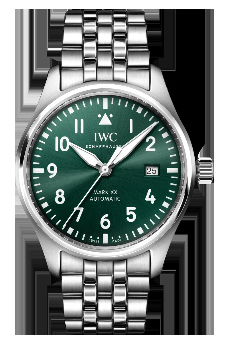 IWC Pilot Mark XX Green Dial detail 2