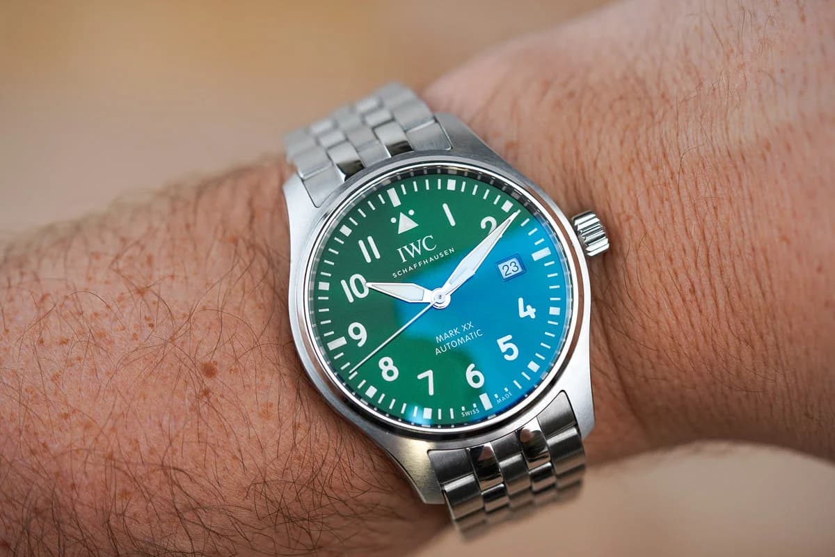 IWC Pilot Mark XX Green Dial detail 11