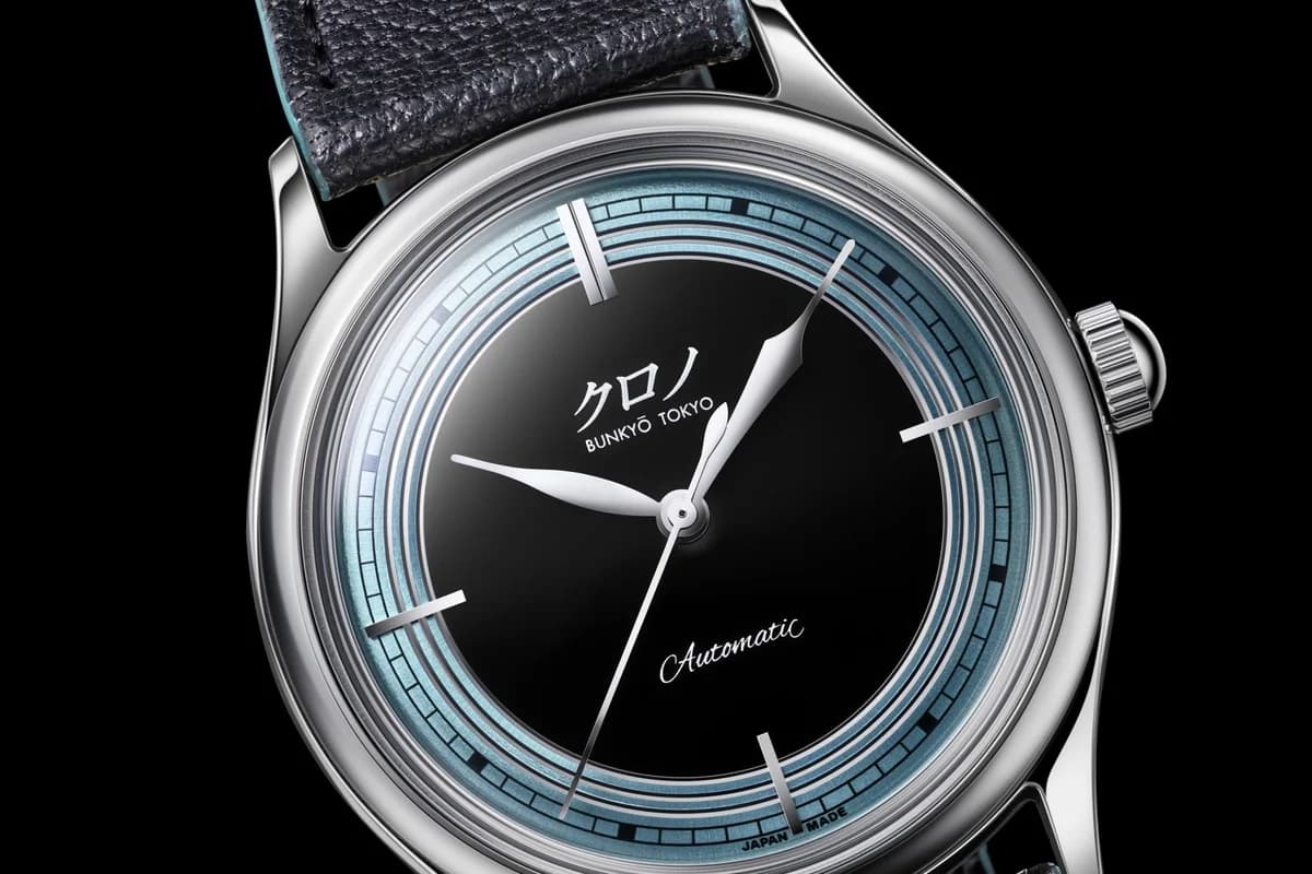 Crown detail showing the polished 316L steel case and JAPAN MADE marking