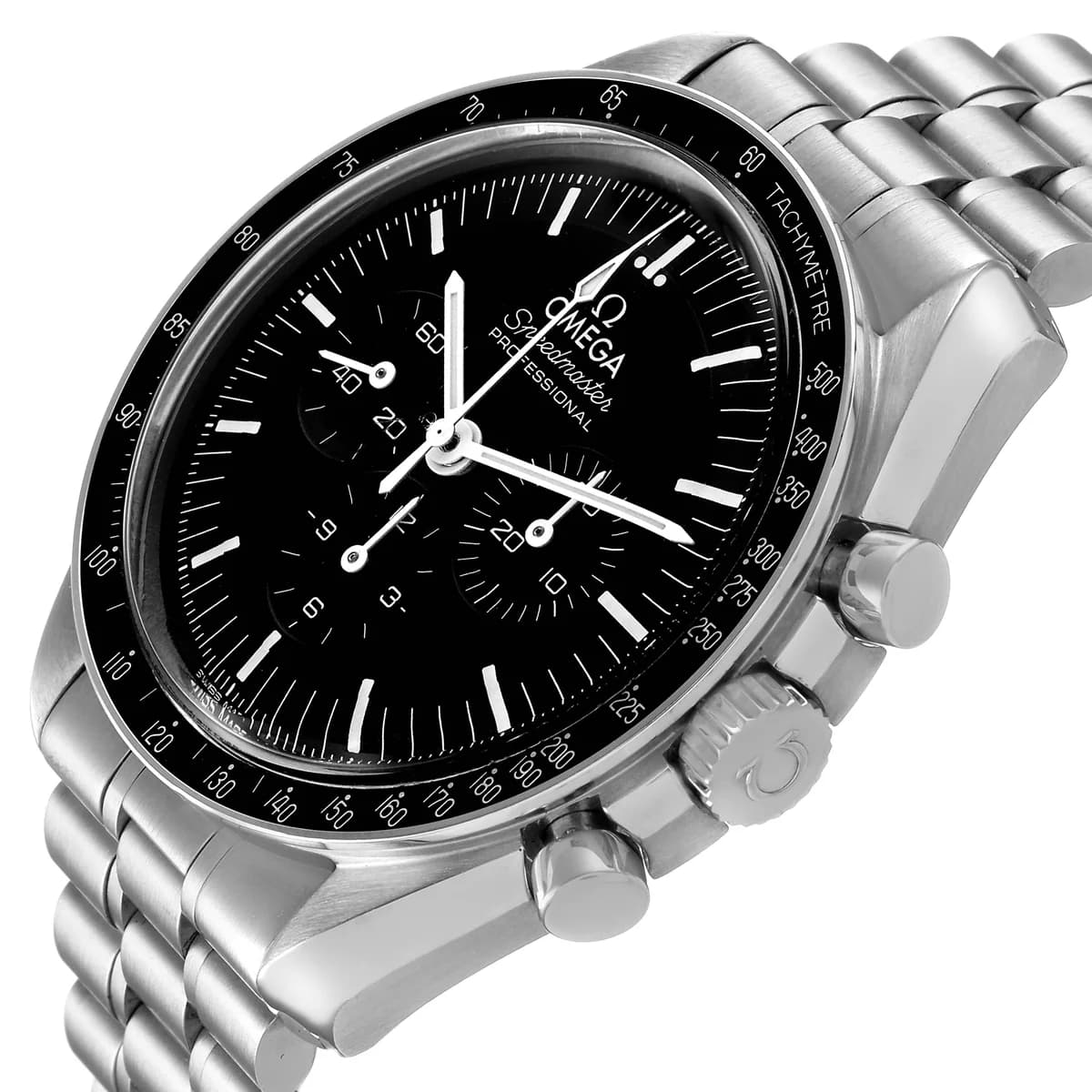 Speedmaster Moonwatch on black calfskin leather strap, a different personality
