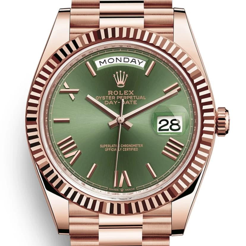 Rolex Day-Date 40mm Everose Olive Green
