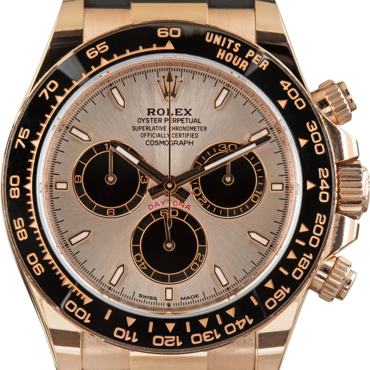 Rolex Daytona Oysterflex Everose "Sundust" detail 2