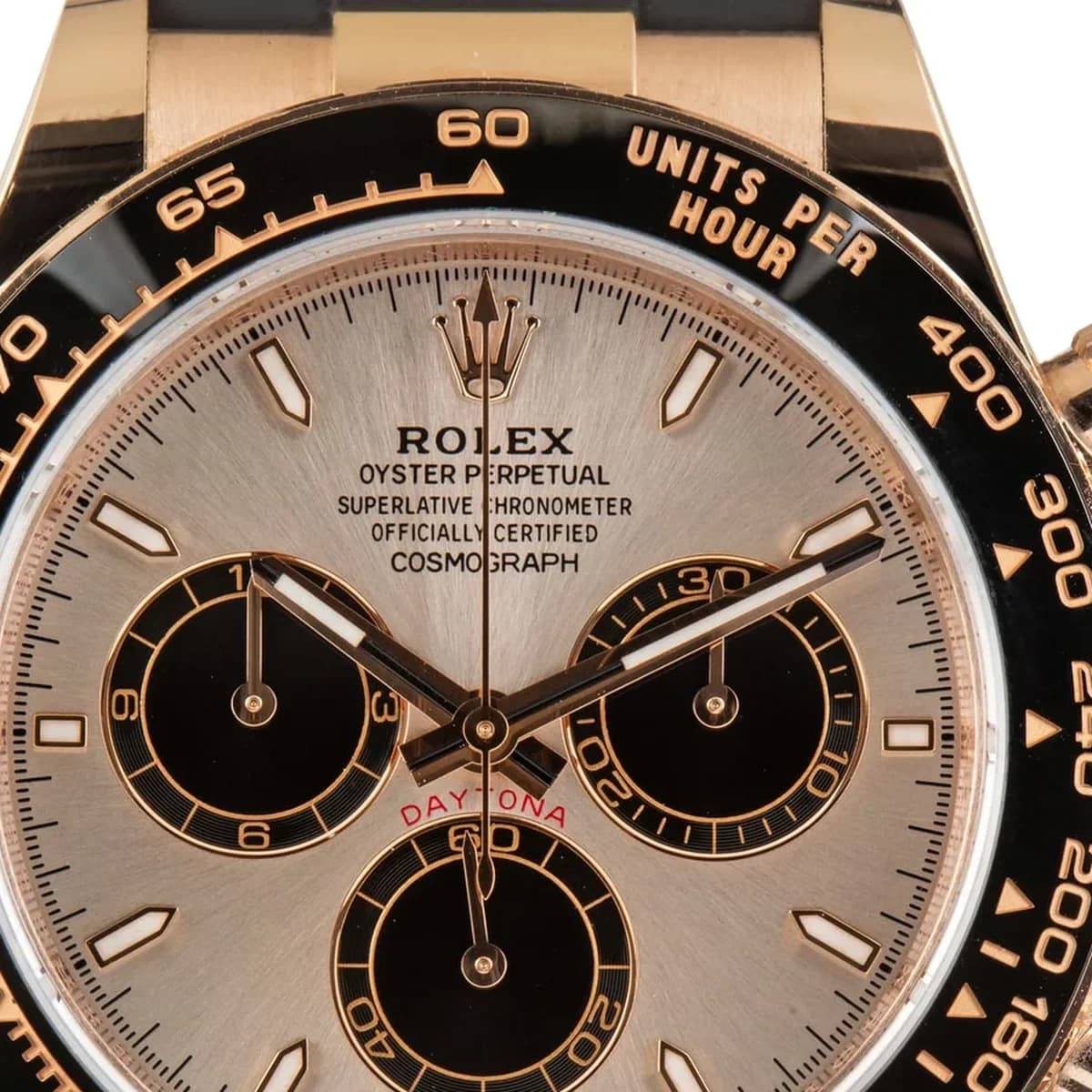 Rolex Daytona Oysterflex Everose "Sundust" detail 9