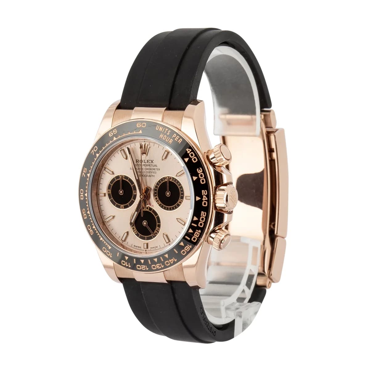 Rolex Daytona Oysterflex Everose "Sundust" detail 8