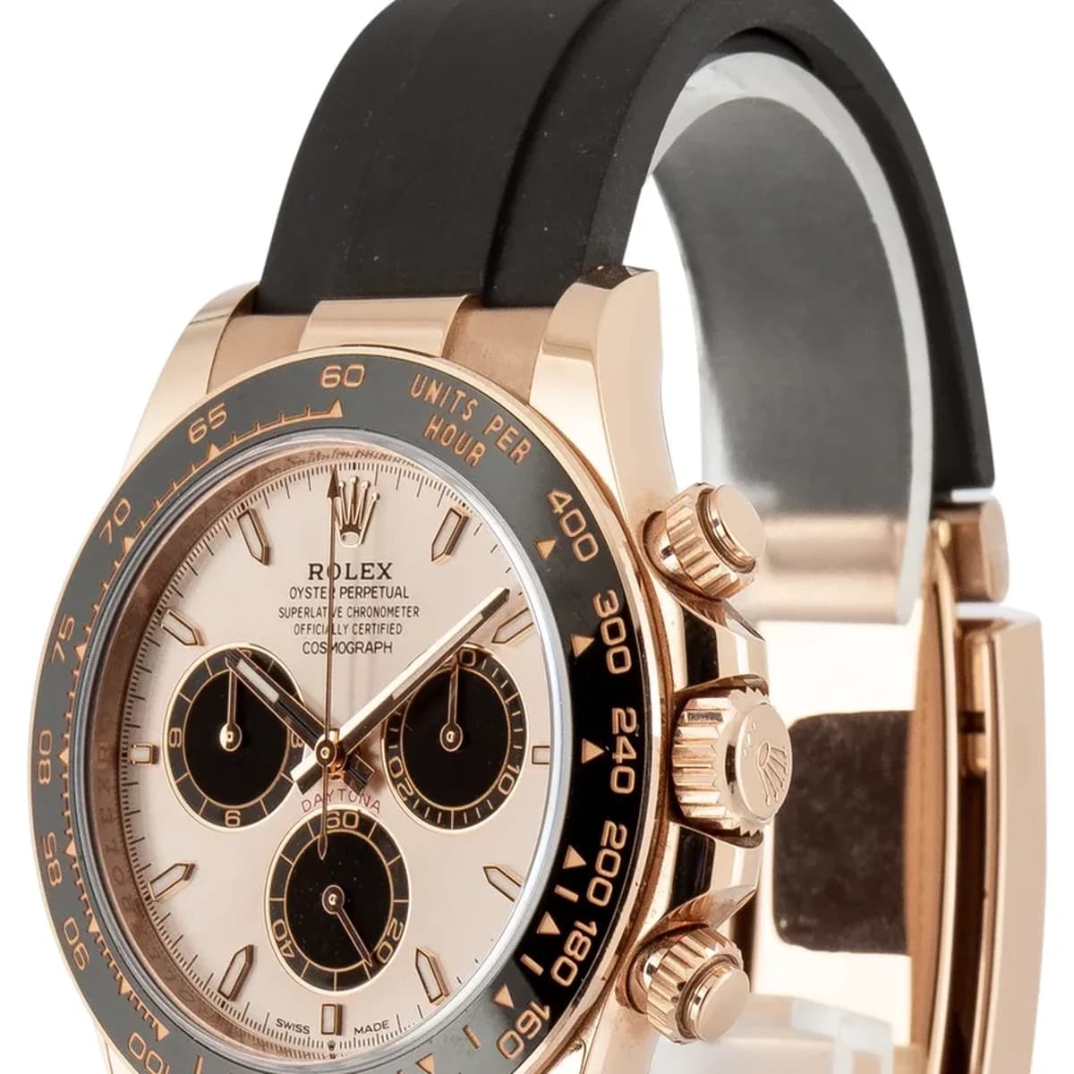 Rolex Daytona Oysterflex Everose "Sundust" detail 7