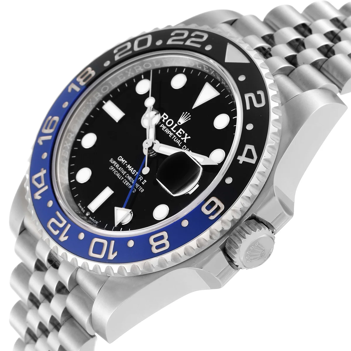 Crown detail with the Rolex coronet logo. Triplock triple waterproofness system with three sealed zones.