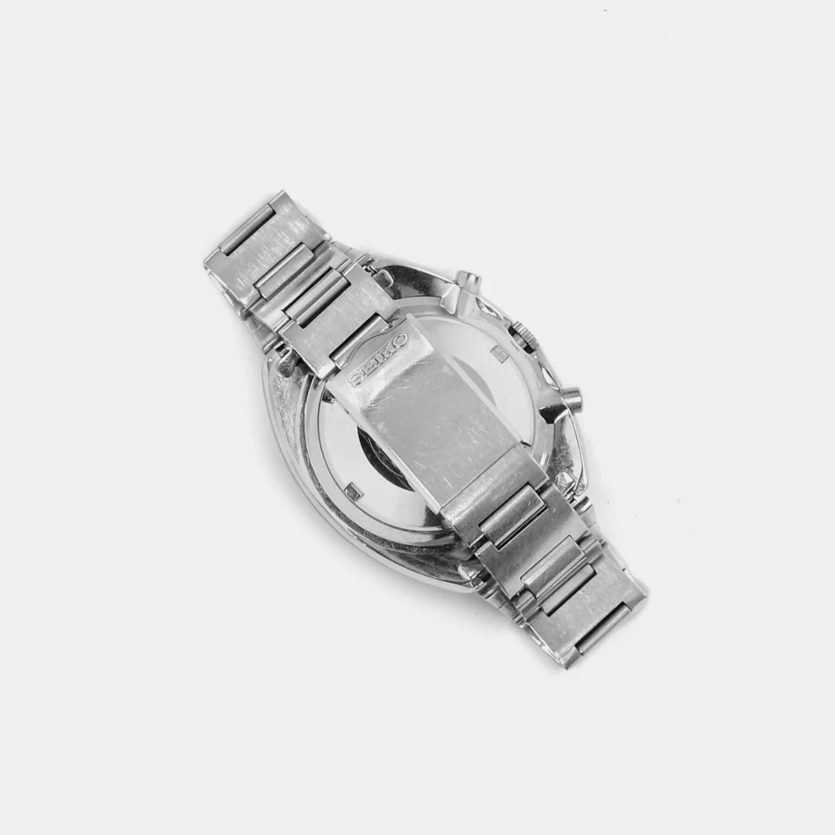 Caseback showing the 6139-6005 reference number and Seiko medallion.