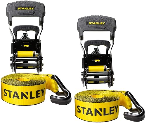 Stanley Ratchet Tie Down Straps 1.5" x 16' (2 Pack)