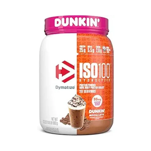 Hydrolyzed Whey Protein Isolate / Caffeine (mocha latte flavor mixes well with coffee if needed)