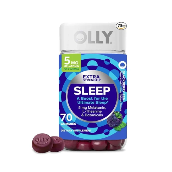 "Olly Sleep gummies ▪ Melatonin ▪ L-Theanine ▪ Chamomile ▪ Passionflower ▪ Lemon Balm"